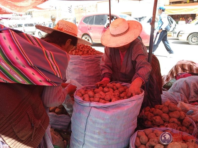Vendedoras de papas en Oruro