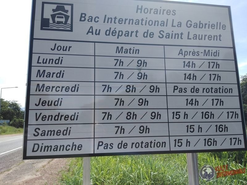 Horarios Ferry Guayanan Francesa