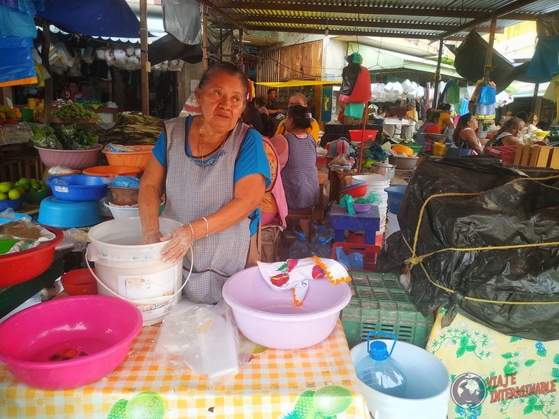 Señora masas mercado Campeche Mexico