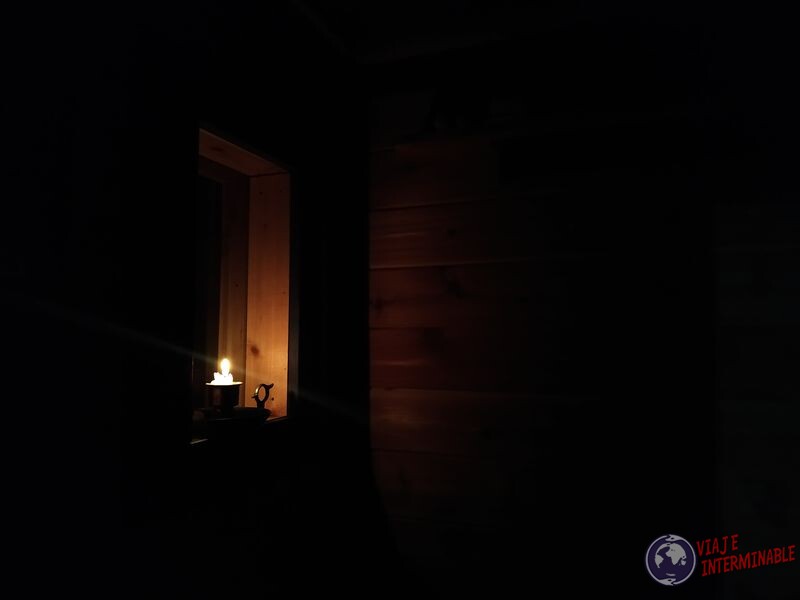 Iluminacion dentro del sauna Minnesota EEUU